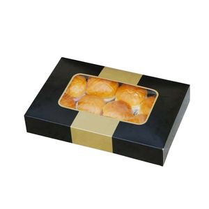 Picture 2 of Cateringdoos met venster 46cm x 31cm x 8cm zwart/goud carbo