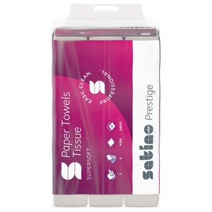 Picture 3 of Handdoekjes Satino 21cm x24cm 278060 V vouw 2 laags naturel