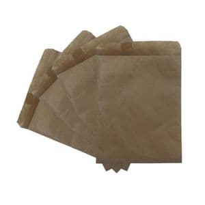 Picture 1 of Cadeauzakjes natron kraft 13.5cm x 18cm bruin onbedrukt 50gr / m2