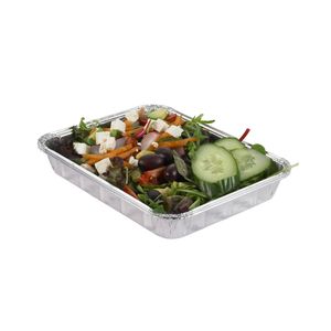 Picture 1 of Aluminium bakjes rechthoekig 22.7cm x 17.8cm x 3cm 1vaks 930ml zilver