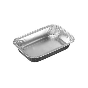 Picture 1 of Aluminium bakjes rechthoekig 16cm x 11cm x 2.6cm 1vaks 340ml zilver