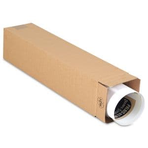 Picture 2 of Verzendkoker vierkant 120mm x 120mm x 430mm bruin enkel golf B