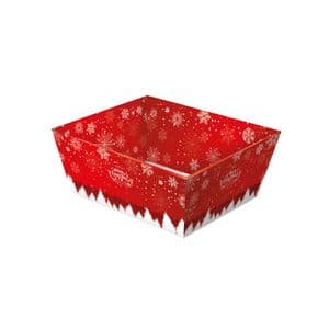 Picture 1 of Kartonnen manden 20.5cm x 16cm x 10cm rood/wit kerst