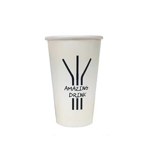 Picture 1 of Milkshake beker karton 9cm 350ml wit Amazing food