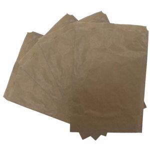 Picture 1 of Cadeauzakjes natron kraft 17.5cm x 25cm bruin onbedrukt 50gr / m2