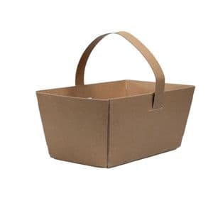 Picture 1 of Fruitbak karton met handvat 12cm x 21cm x 9cm 1000gr bruin